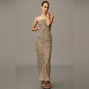 NWT! Anthropologie The Fleur Strapless Satin Maxi Slip Dress - Medium Petite 🐚